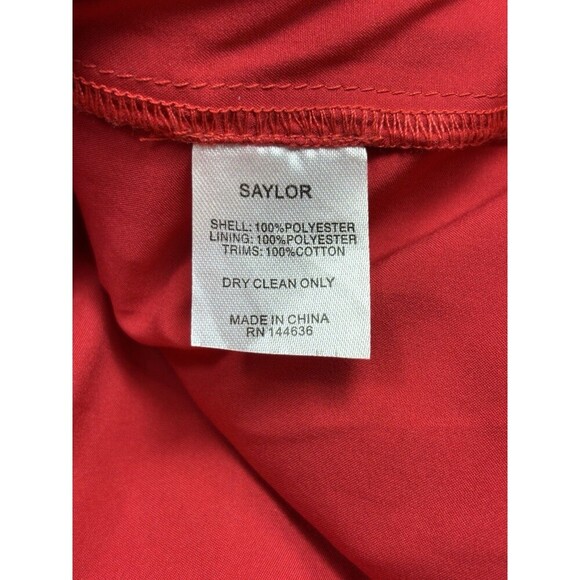 Saylor Pippa One Shoulder Dress Red XS Lace Mini Cocktail Sheer 3/4 Sleeve - Picture 9 of 16